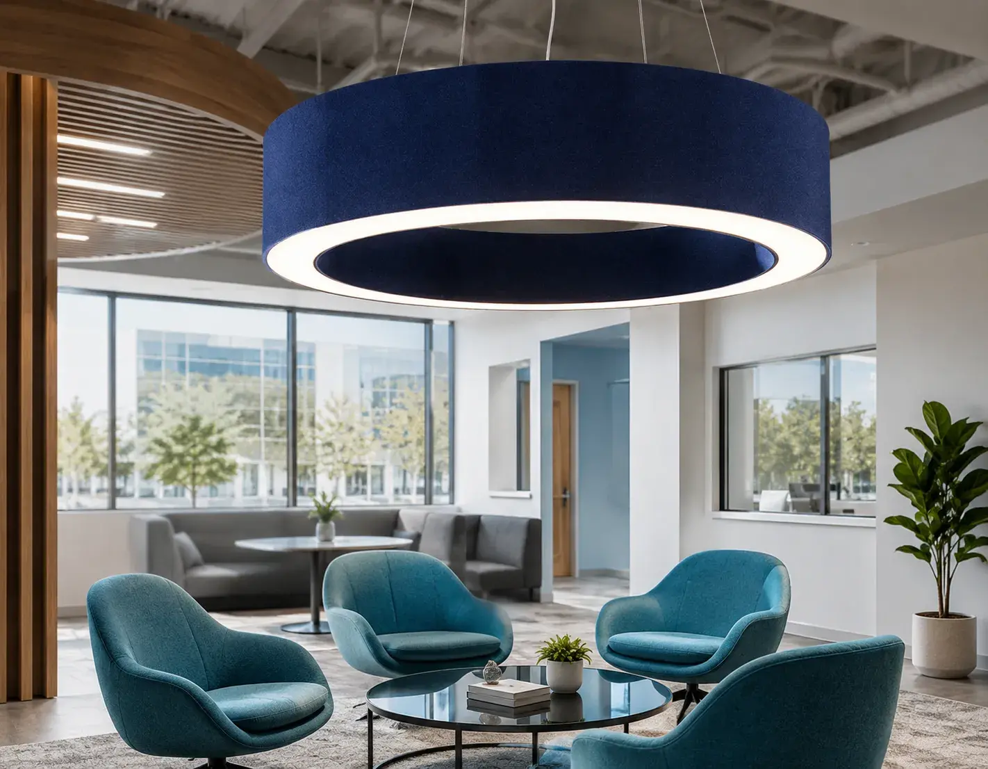 PET Felt Acoustic Pendant Lights for lounge and office spaces